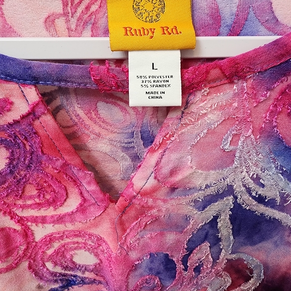 FINAL PRICE - RUBY Rd. 3/4 Sleeve Women's Top - Large - EUC - Picture 2 of 7
